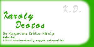 karoly drotos business card